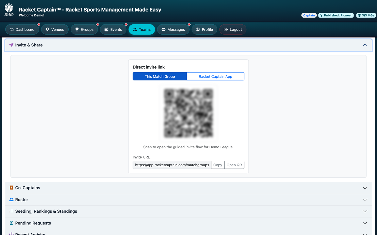Invite with a link or QR