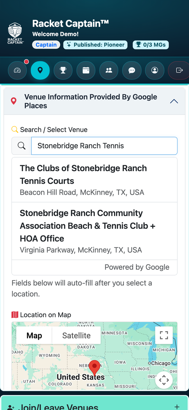 Set up your venue with Google Maps