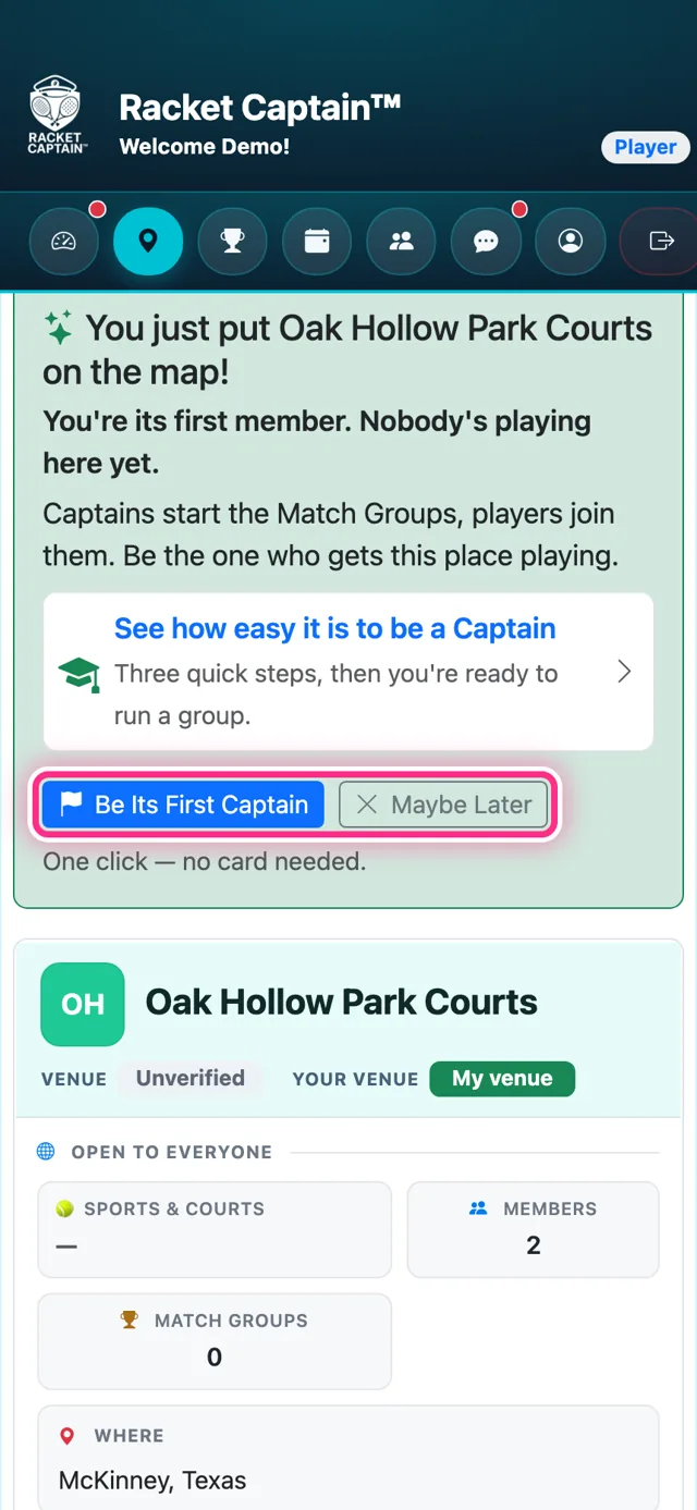 You just put … on the map! — Be Its First Captain / Maybe Later