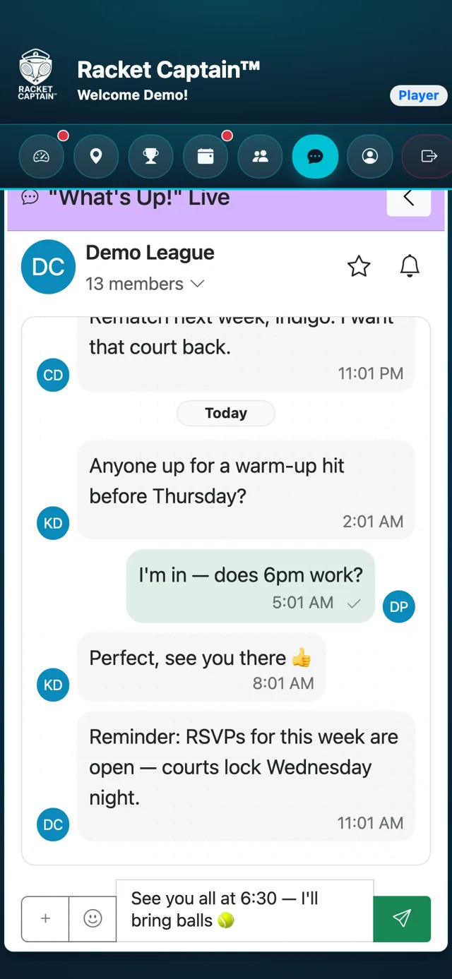 Message box with text typed, Send button