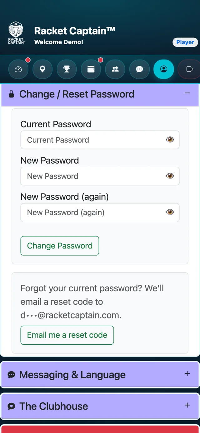 Change / Reset Password