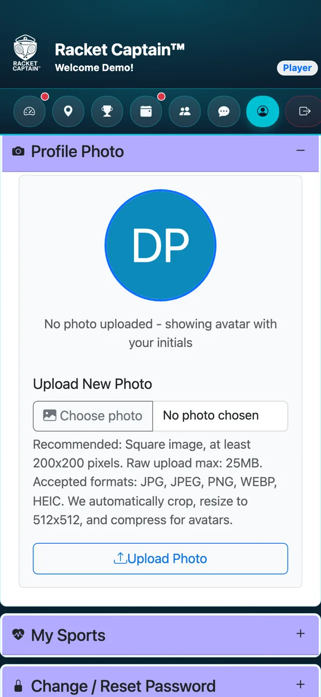Profile Photo — upload