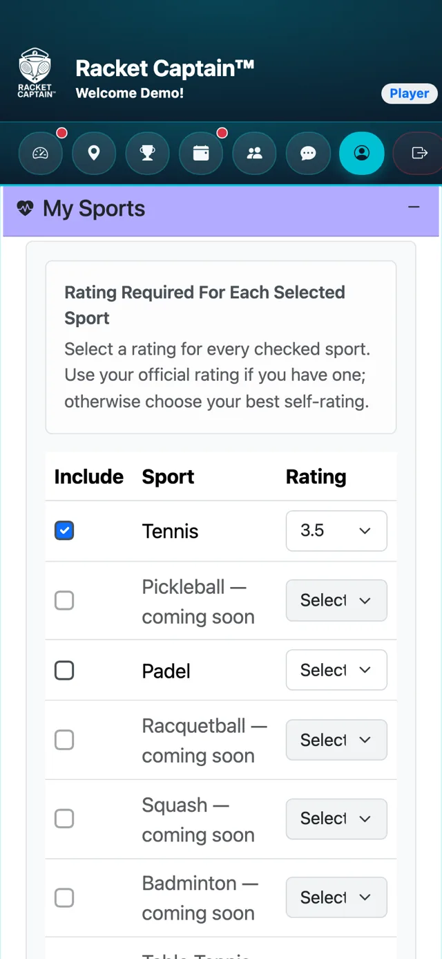 My Sports — sports and ratings